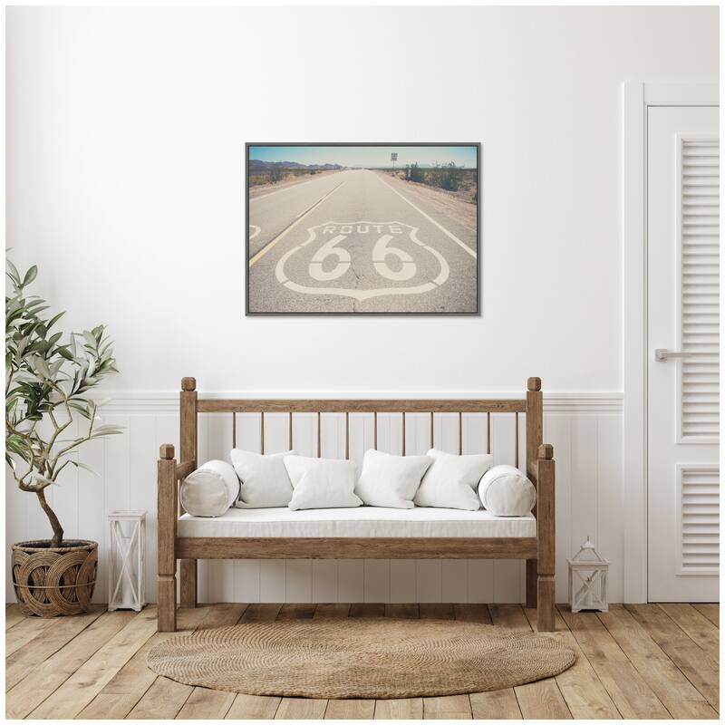 Kate and Laurel Sylvie Route 66 Framed Canvas by Laura Evans