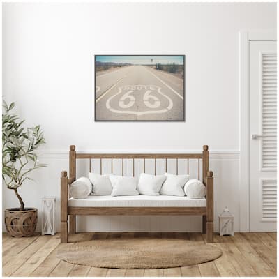 Kate and Laurel Sylvie Route 66 Framed Canvas by Laura Evans