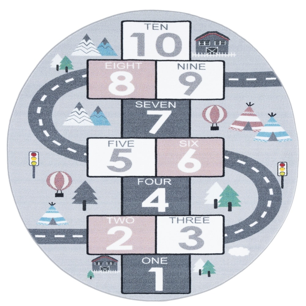 SAFAVIEH Kids Playhouse Machine Washable Slip Resistant Sunny Hopscotch