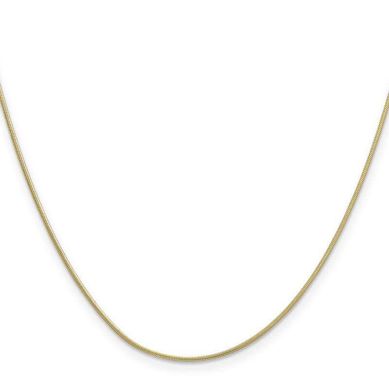 Curata 10k Yellow Gold 0.9mm Round Snake Chain Necklace (Lobster) Options: 16 18 20 24