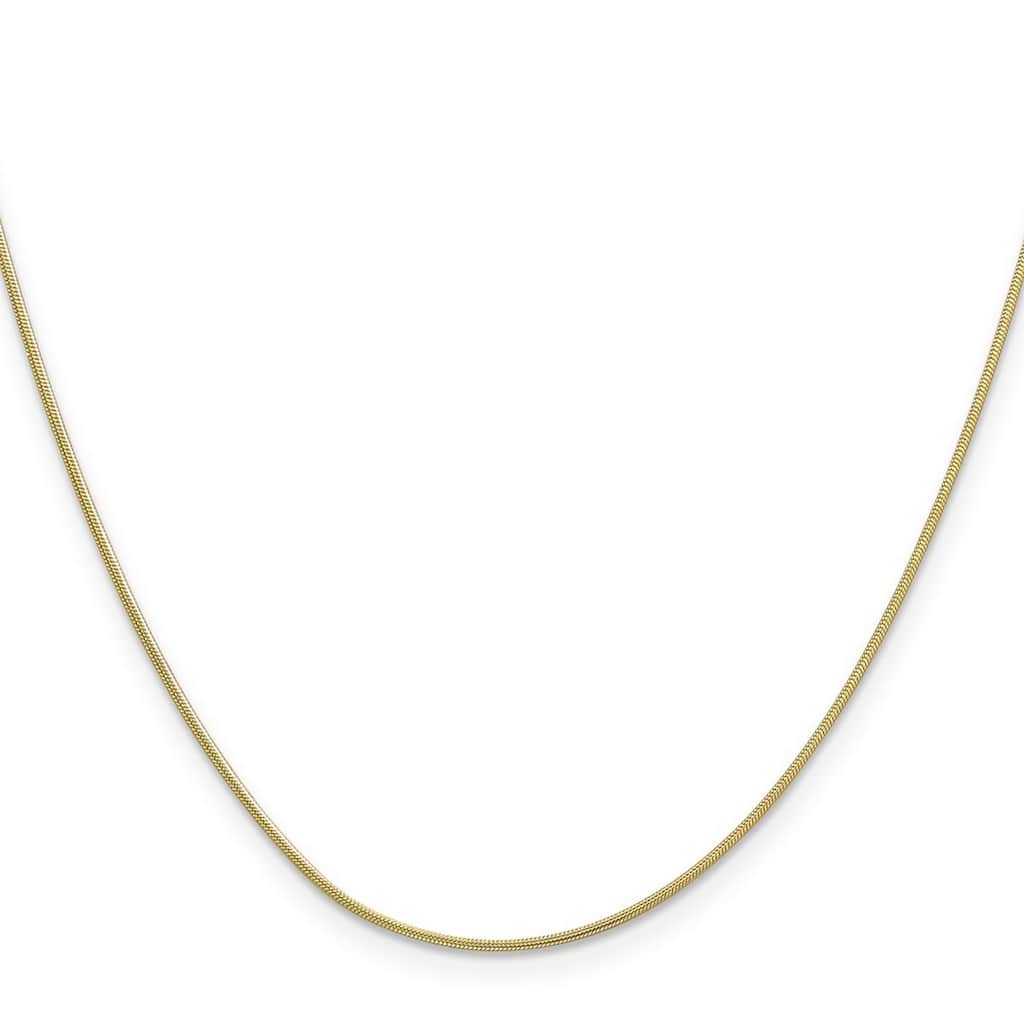 Curata 10k Yellow Gold 0.9mm Round Snake Chain Necklace (Lobster) Options: 16 18 20 24