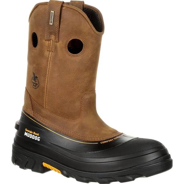 Shop Gb00243 Georgia Boot Muddog Composite Toe Waterproof Work Wellington Overstock 27421550