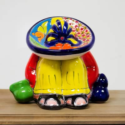 Novica Handmade Sombrero Slumber Ceramic Figurine