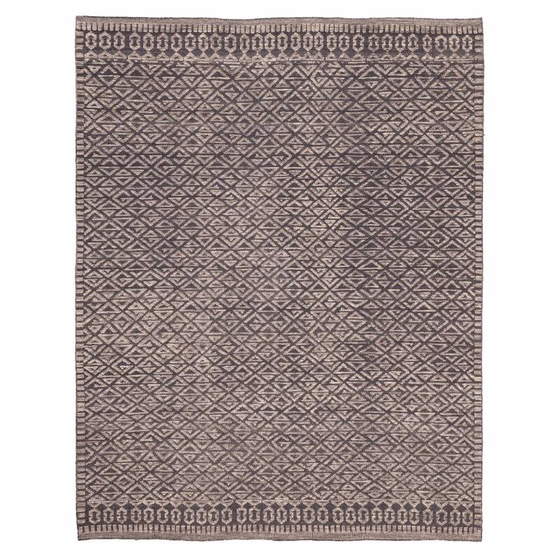 ECARPETGALLERY Hand-knotted Looma Charcoal Wool Rug - 8'0 x 10'2