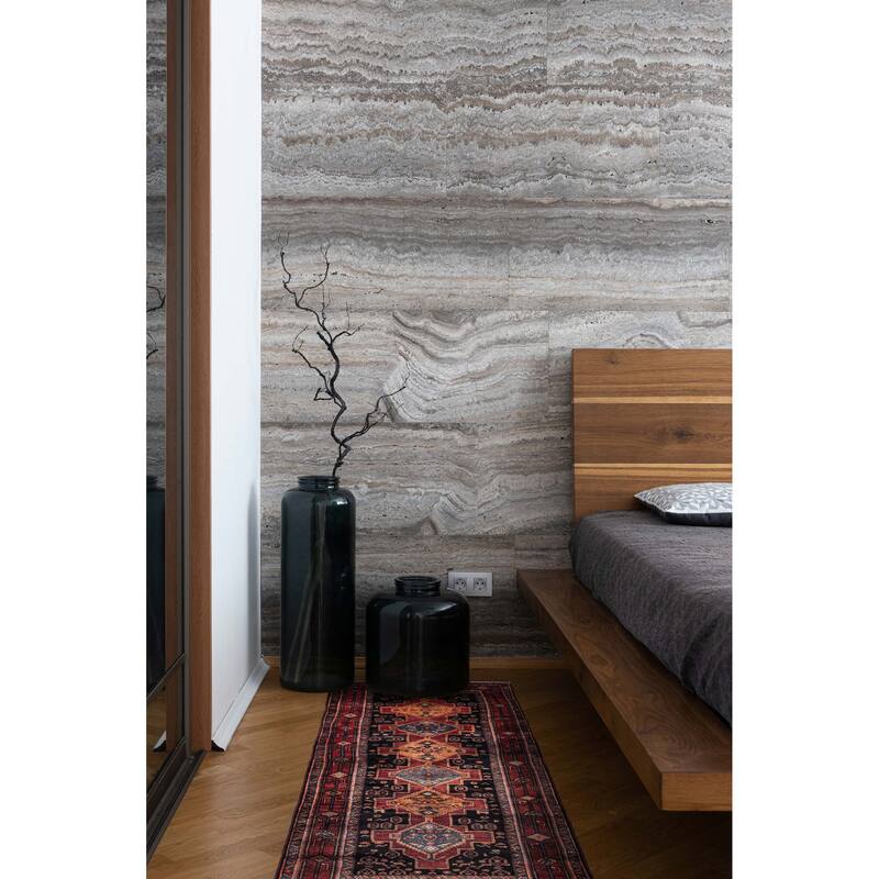 ECARPETGALLERY Hand-knotted Anatolian Vintage Black, Red Wool Rug - 4'0 x 9'3