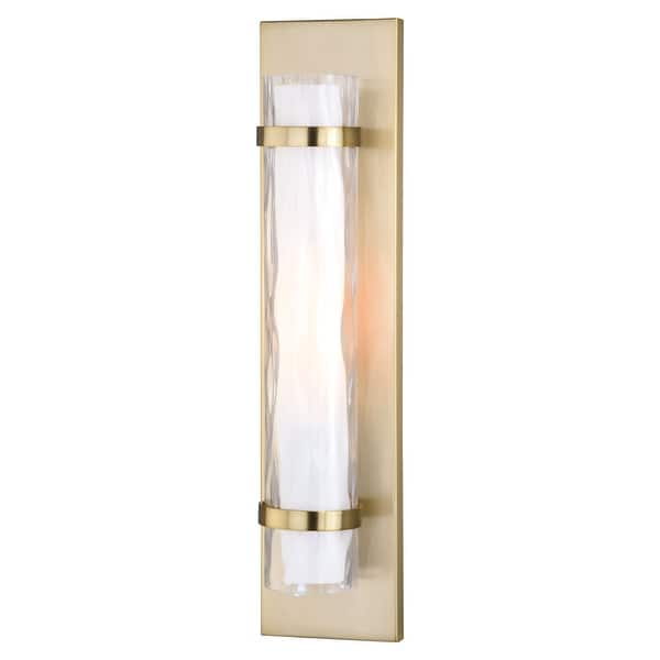 slide 2 of 9, Vilo 1 Light Bathroom Wall Fixture Golden Brass - 4.5-in W x 18.5-in H x 4-in D