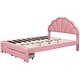 preview thumbnail 48 of 48, Seashell-Shaped Platform Bed Frame with 2 Drawers & LED