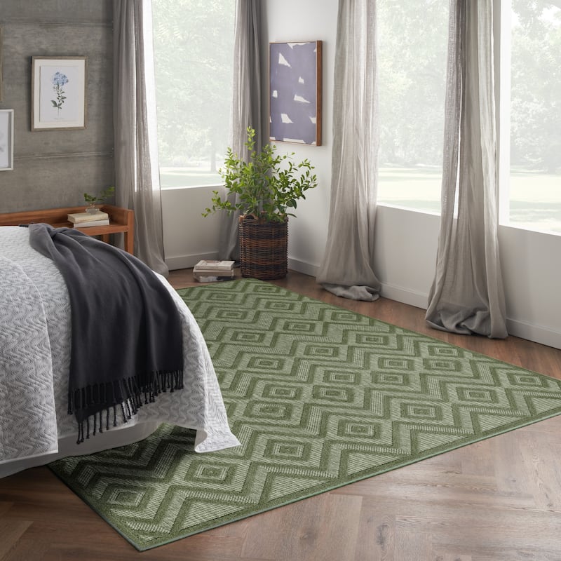 Nourison Versatile Indoor/Outdoor Geometric Flatweave Area Rug