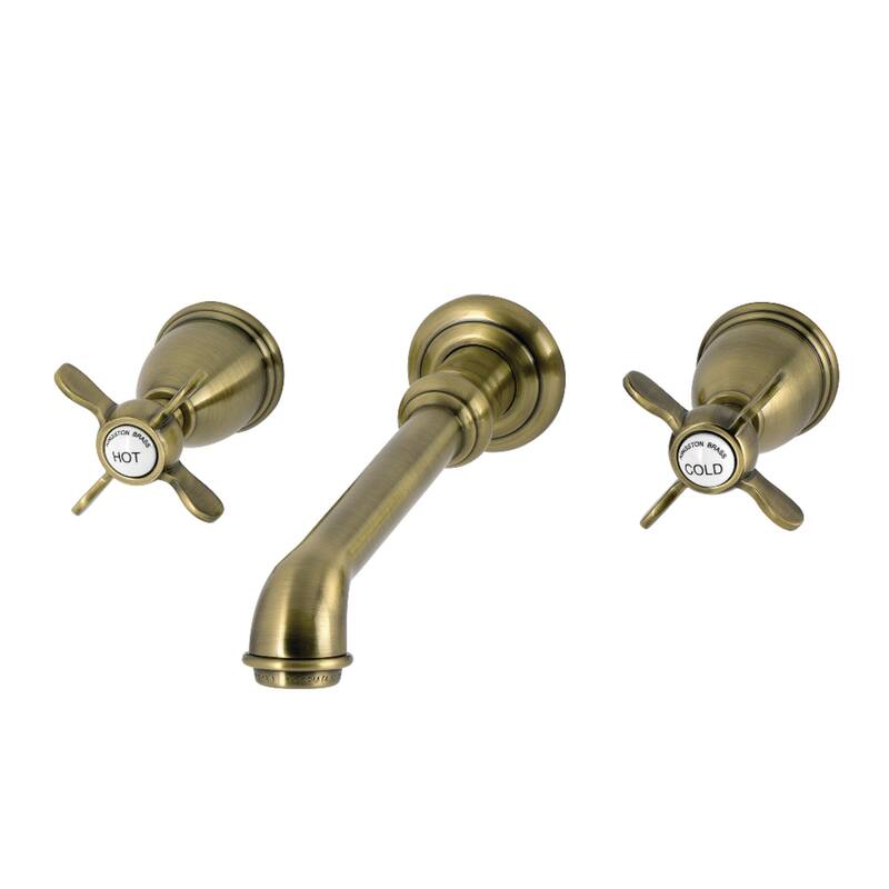 Kingston Brass Essex Double-Handle Wall Mount Bathroom Faucet - Antique Brass