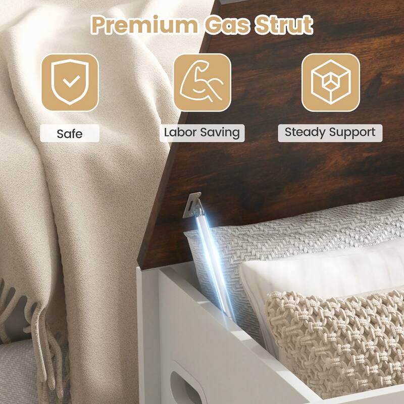 Gymax Flip-top Storage Chest Lift Top Storage Bench Wooden Deck Box - See details