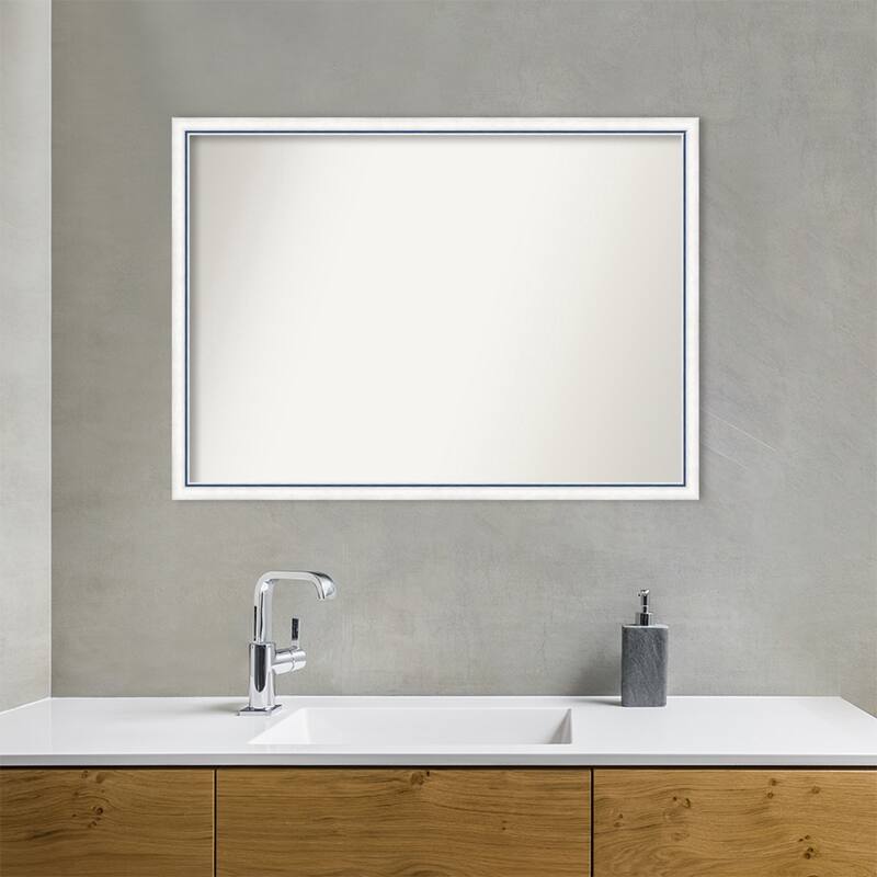 Morgan Non-Beveled Wood Framed Bathroom Vanity Wall Mirror