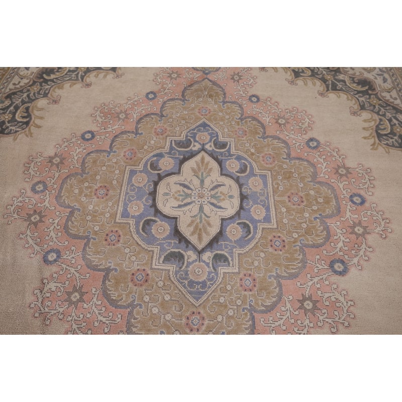 Tabriz Persian Vintage Area Rug Hand-Knotted Wool Carpet - 9'7" x 12'3"