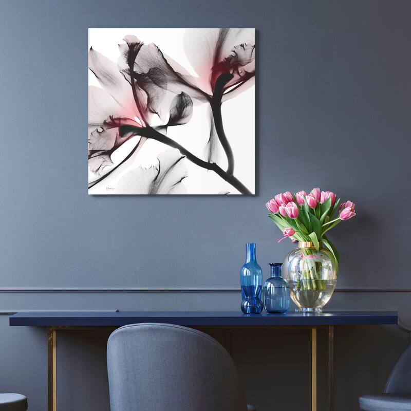 "Coral Luster 2" Frameless Free Floating Tempered Glass Panel Graphic Wall Art