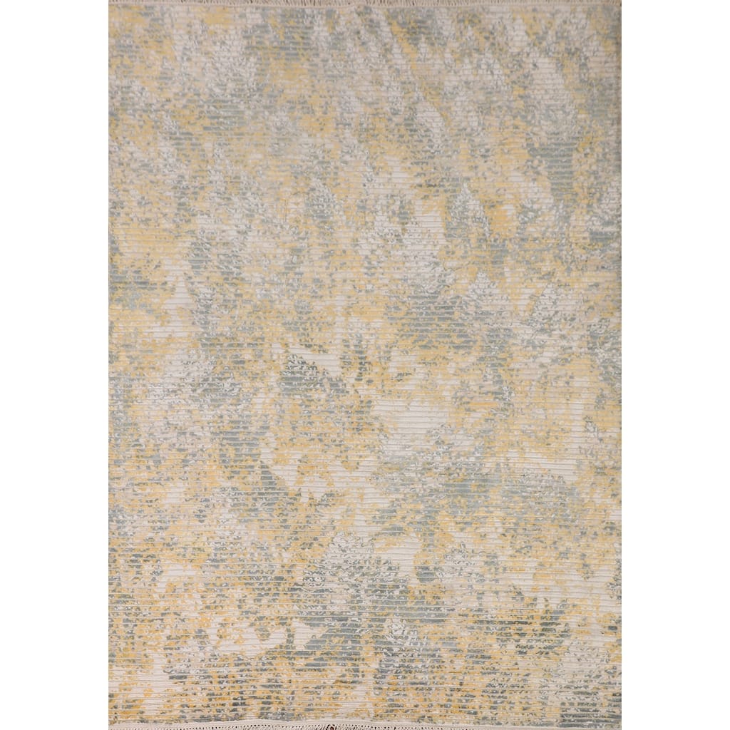 All-Over Striped Abstract Area Rug Handmade Wool Carpet - 5'6"x 7'6"