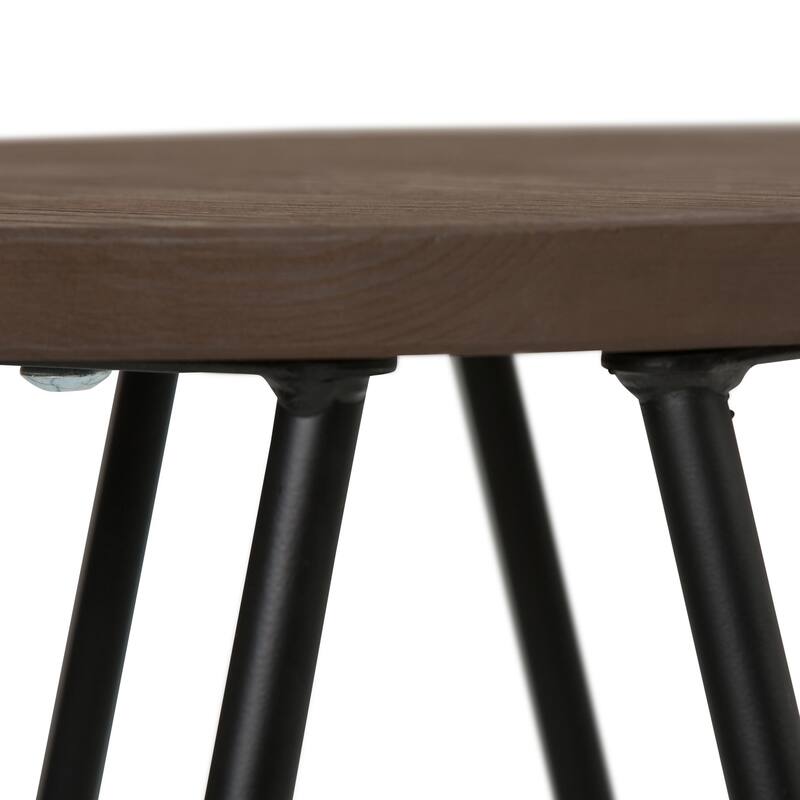 WYNDENHALL Kendall Industrial Metal Counter Height Stool with Wood Seat