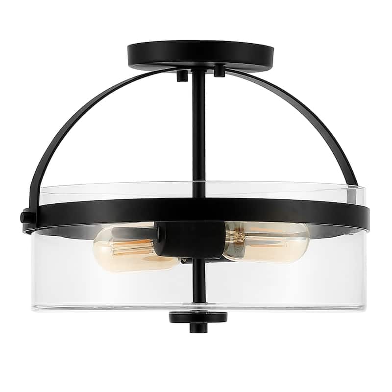 SAFAVIEH Lighting Constanze Led 2-Light Flush Mount - 13" W x 13" L x 10" H - 13Wx13Dx10H