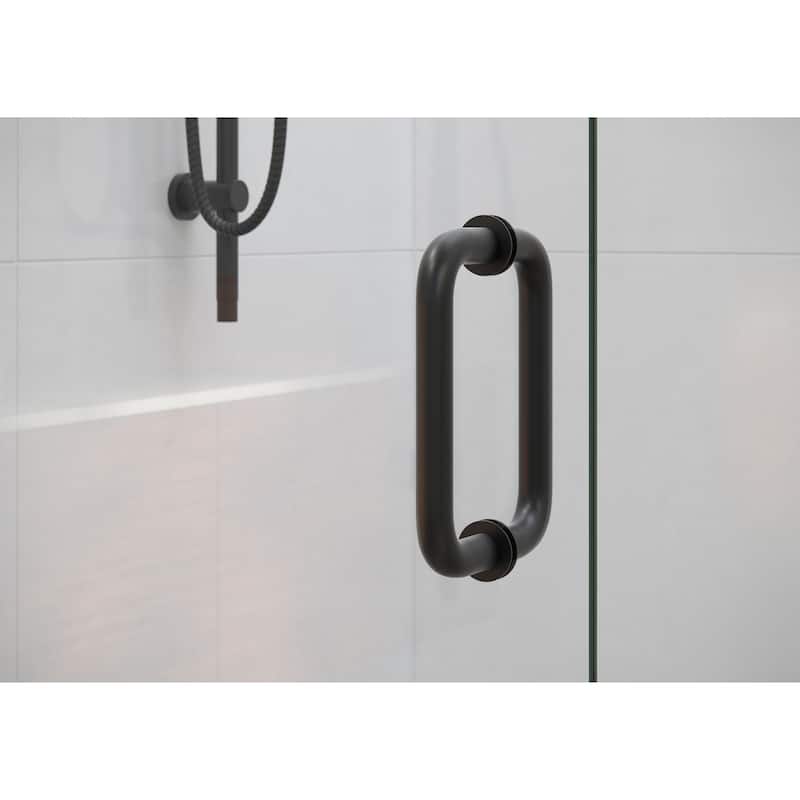 Albedo 26 in. W x 78 in. H Fully Frameless Hinged Shower Door - Width Adj 26.375 - 26.775