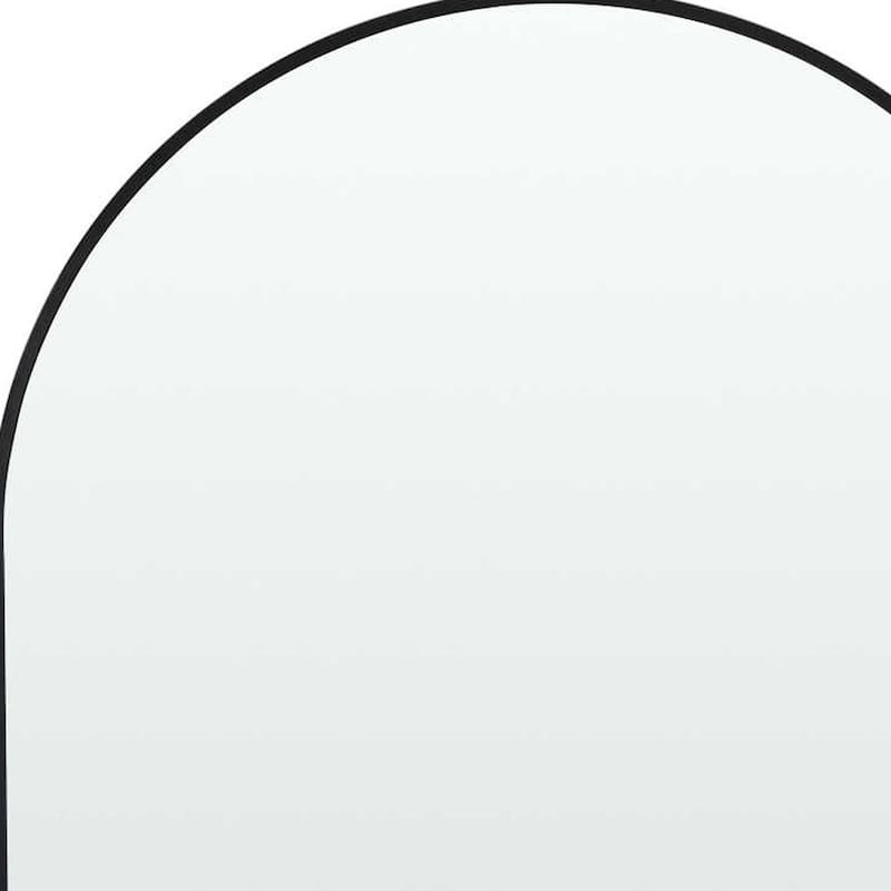 HomeRoots 39" Black Arch Metal Framed Bathroom Vanity Mirror - 28.29 in. x 39.30 in. x 3.53 in.