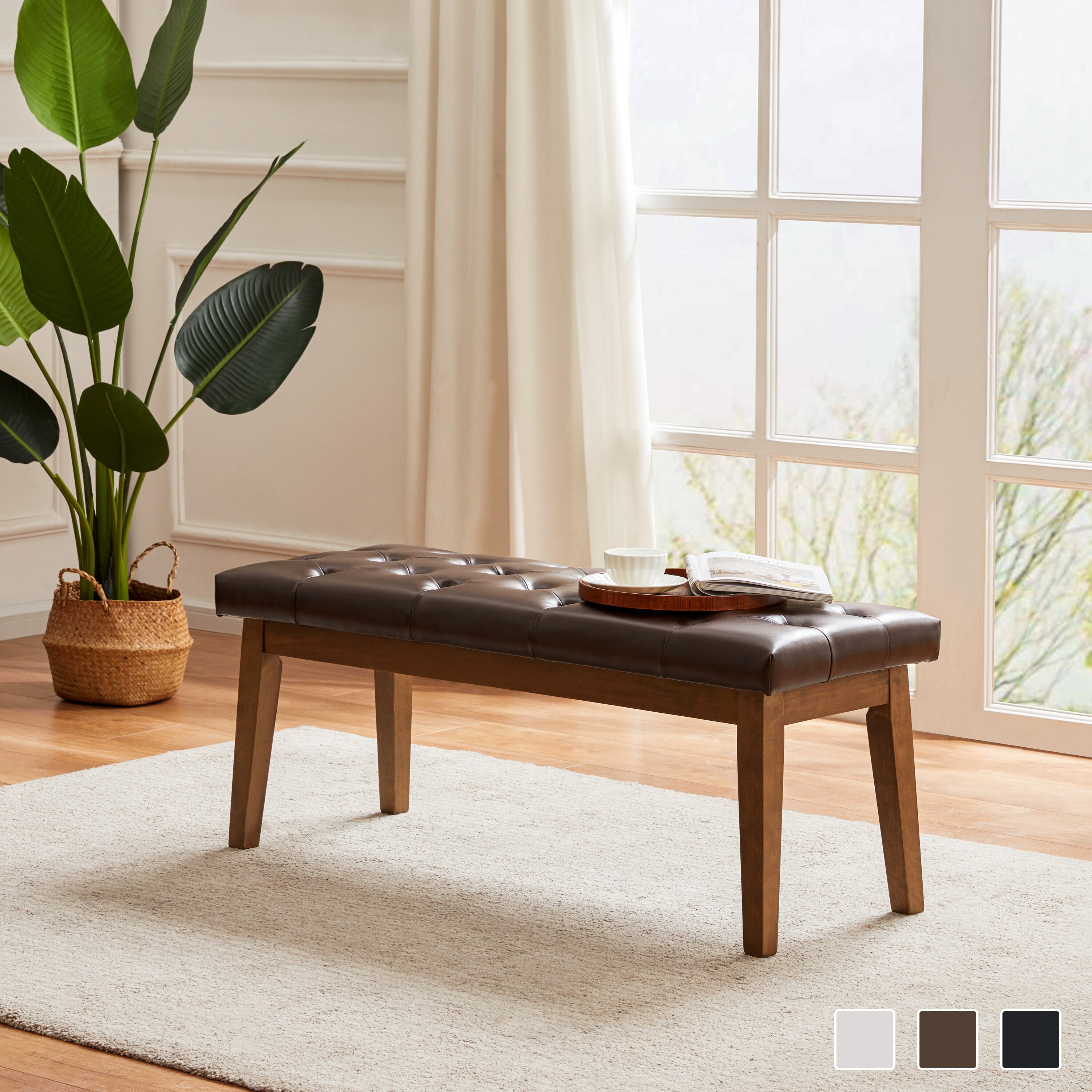 Leather end 2025 of bed bench