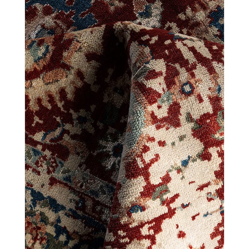 Ikat One-of-a-Kind Hand-Knotted Area Rug - Beige, 8' 1" x 10' 4" - 8' 1" x 10' 4"