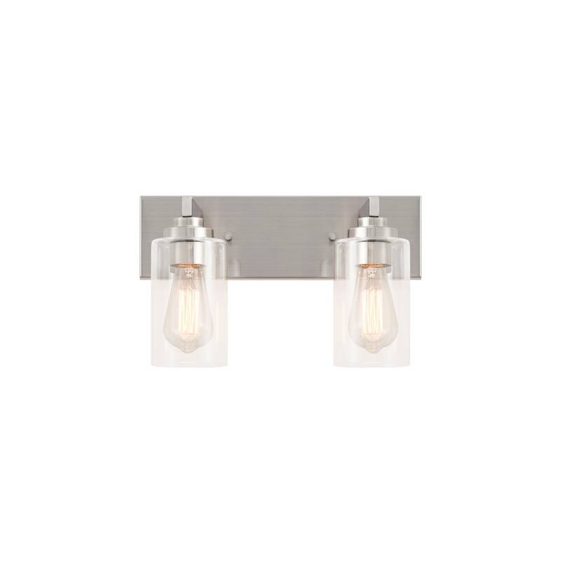 KAWOTI 2-Light Bathroom Vanity Light with Clear Glass Shade