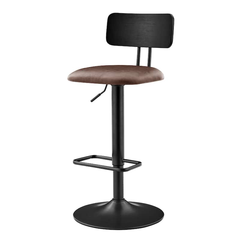 NPD Furniture Judith PU Gaslift Bar Stool (Set of 2) - Toasted Dark Brown