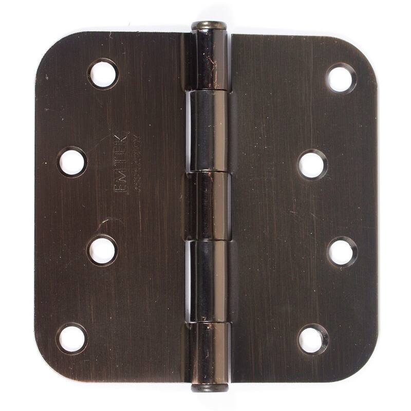 Emtek 4" x 4" Plain Bearing 5/8" Radius Corners Mortise Hinge - Pair