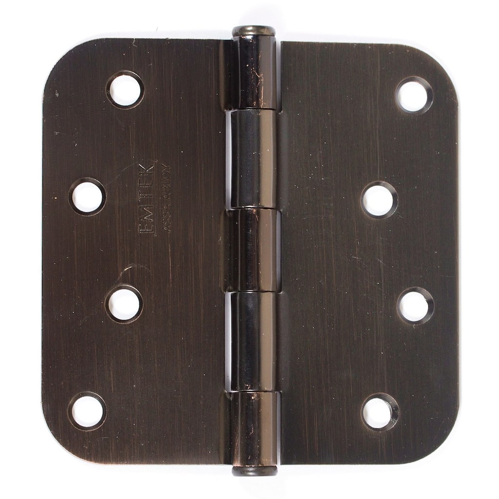 Emtek 4" x 4" Plain Bearing 5/8" Radius Corners Mortise Hinge - Pair