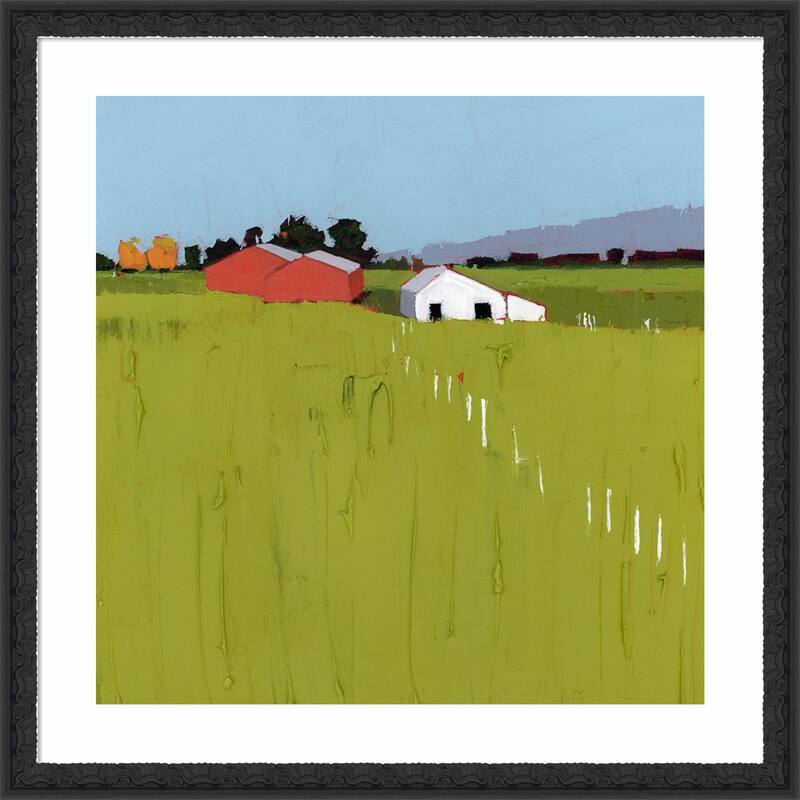 Fenceline by Ruth Lague Wood Framed Wall Art Print - Bethany Black