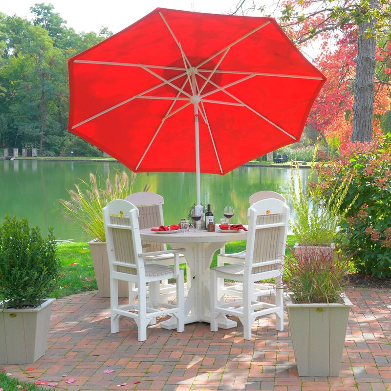 Poly Lumber Round Dining Table Set with Regular Chairs