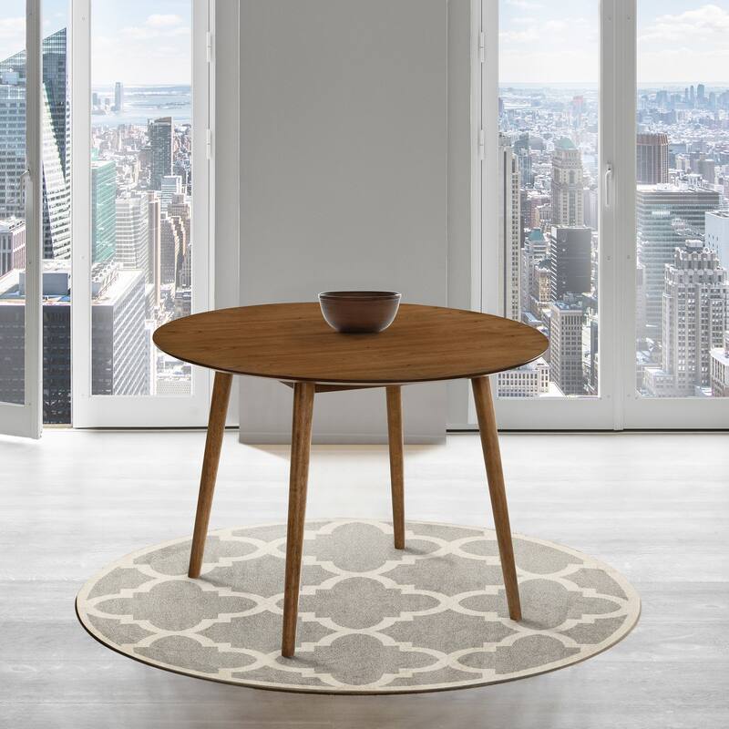 Round Dining Table 42 Inch Walnut Wood Table Modern Kitchen Table - 48