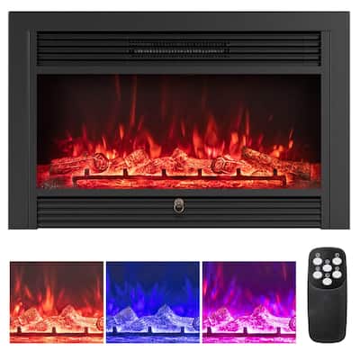 Costway 33" Electric Fireplace Insert 750W Recessed Fireplace Heater - See Details
