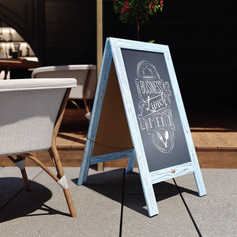 Wood A-Frame Magnetic Chalkboard Set-Markers, Stencils, and Magnets
