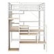 preview thumbnail 7 of 15, Full Size Metal Loft Bed with Storage Staircase and Small Wardrobe