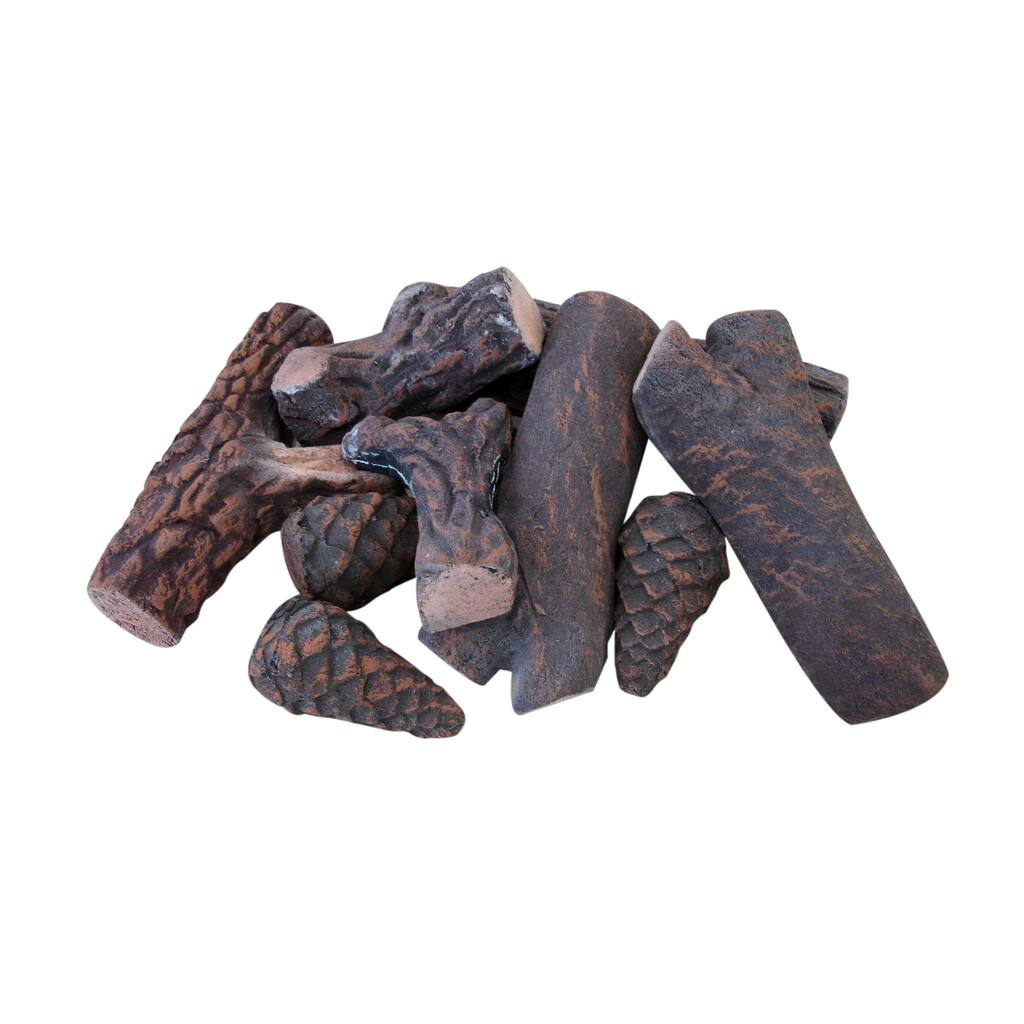 9-Piece Ceramic Fire Pit Decoration Log Set