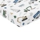 preview thumbnail 1 of 4, Sweet Jojo Designs Green Blue Construction Truck Boy Muslin 100% Cotton Fitted Crib Sheet - Transportation Vehicles Bulldozer