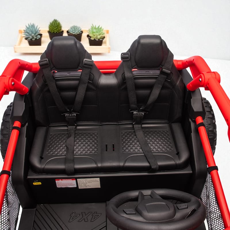 24V Two-Seater Kids Ride-On UTV with Remote Control, Bluetooth, LED Lights, and Four-Wheel Suspension for Kids 3+