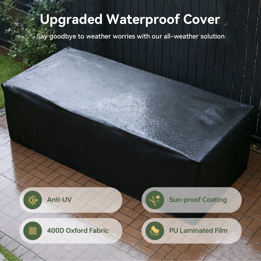 AOXUN Wicker Rattan Outdoor Sectional Sofa Set with Coffee Table