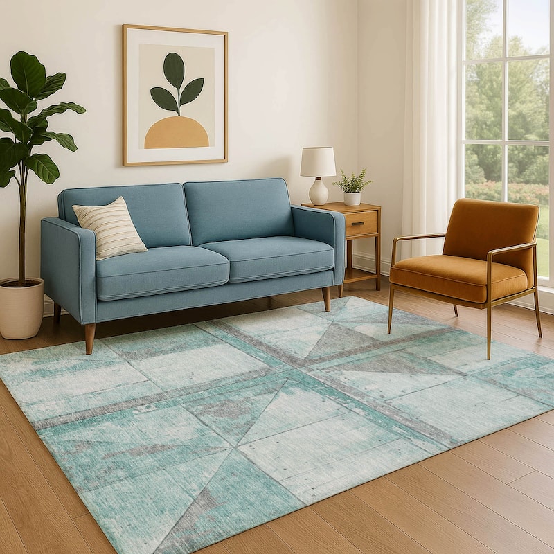 Premium Washable Super Soft Contemporary Geo Mayfield Rug