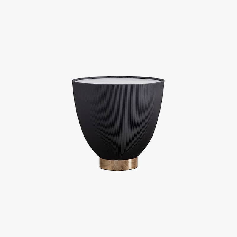 Modern Drum Coffee Table, Sintered Stone Coffee Table with PU Leather and Aluminum Alloy Base