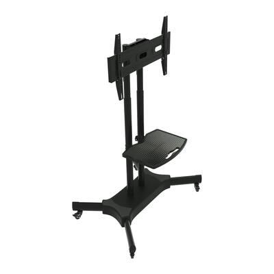 Black 46" Universal Swivel TV Stand with Movable Base & Shelf