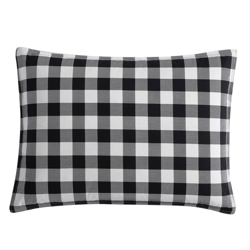 Eddie Bauer Mountain Plaid Black/White Cotton Comforter Set