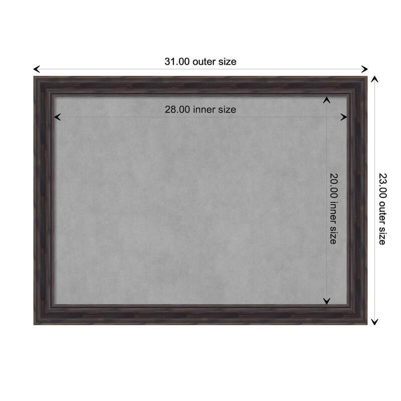 Amanti Art Rustic Pine Brown Narrow Framed Magnetic Board - Board Size 28x20