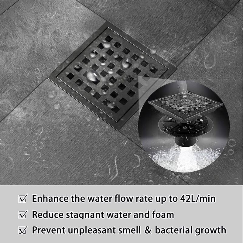 6" Square Shower Floor Drain