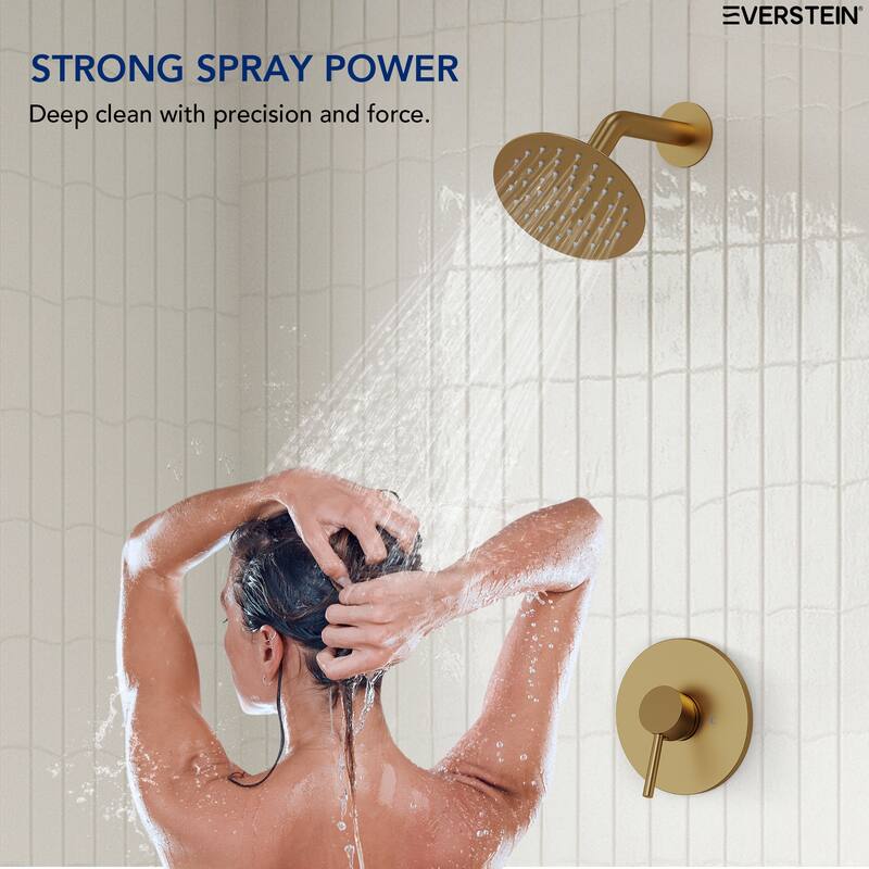 Single-Function Shower Faucet Stainless Steel Rain Shower Head with Pressure-Balanced Valve
