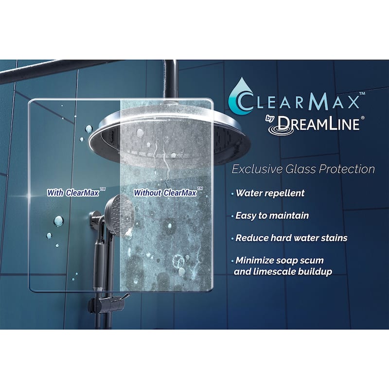 DreamLine Quatra Lux 34 1/4 in. D x 46 3/8 in. W x 72 in. H Hinged Shower Enclosure with Support Arms - 34.25" x 46.38"