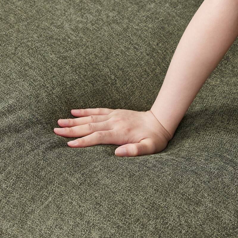 Spruce & Spring Upholstered Curved 3 Seat Sofa for Living Room