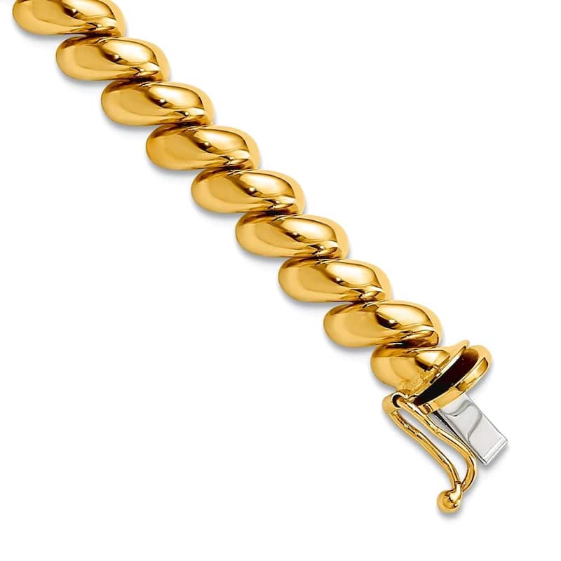 Curata 10k Solid Yellow Gold 5mm Polished San Marco Bracelet - 7" or 8"