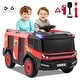 preview thumbnail 1 of 8, Gymax 2-Seater Kids Ride on Fire Truck w/Remote Control Water Gun Red - Kids