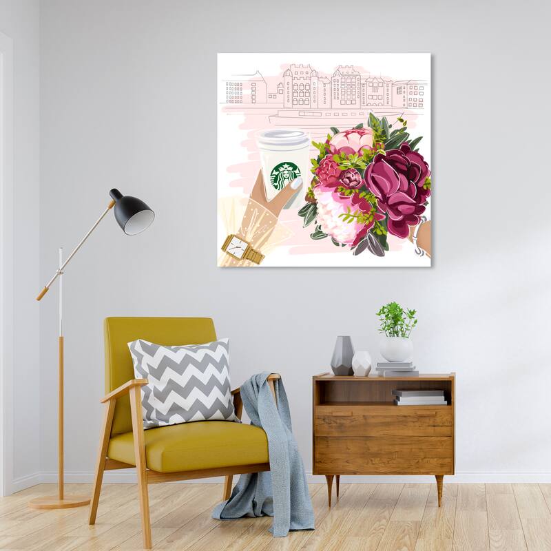 Wynwood Studio Canvas Fashion and Glam Romantic Time Pink and Light Pink Glam Wall Art Canvas Print - 30 x 30